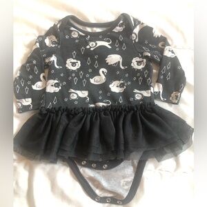Cat & Jack 3-6m grey onesie w/tutu